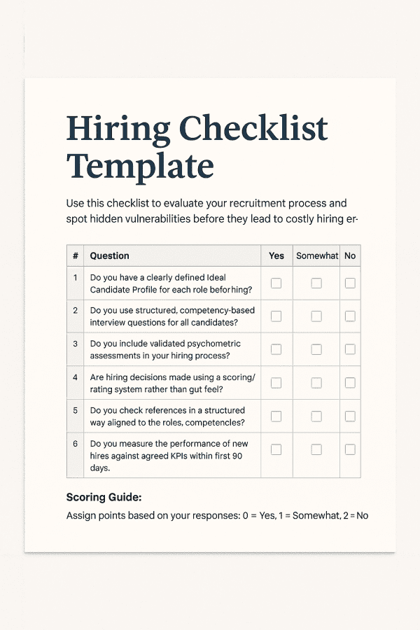 Free Hiring Checklist Template